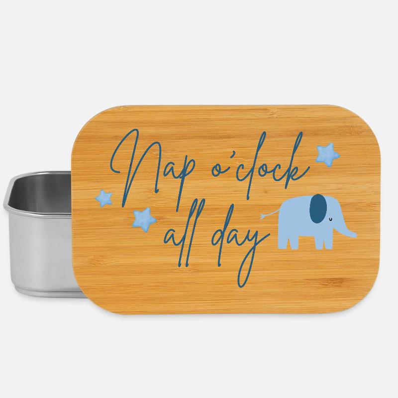 Nap o'clock all day Elephant blue - Lunch Box - silver