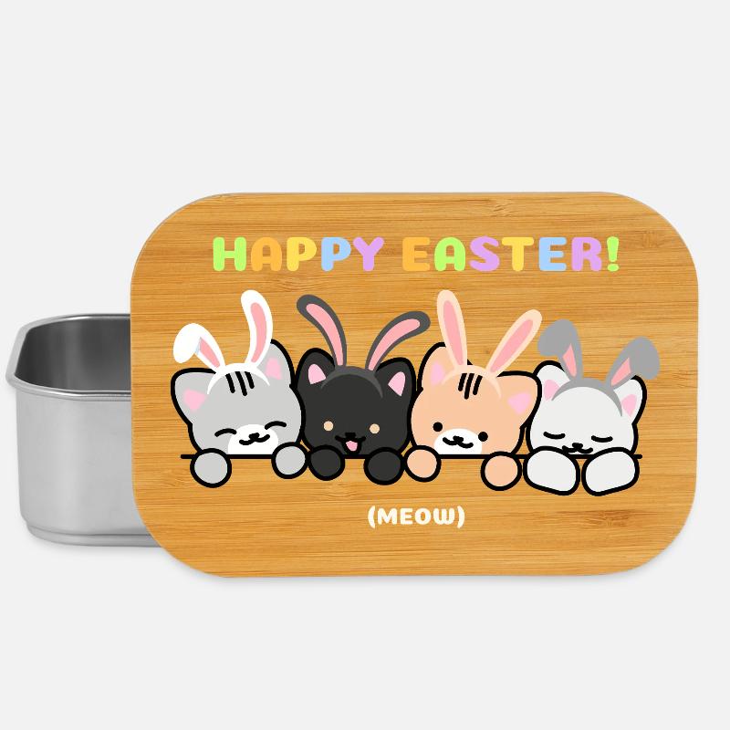 Cats with Rabbit Ear Bands - Lunch Box - silver