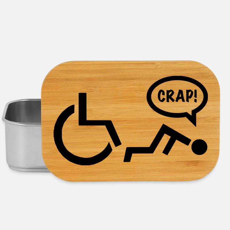CRAP als Rollstuhlfahrer fällt. Humor Shirt * - Lunch Box - Silber