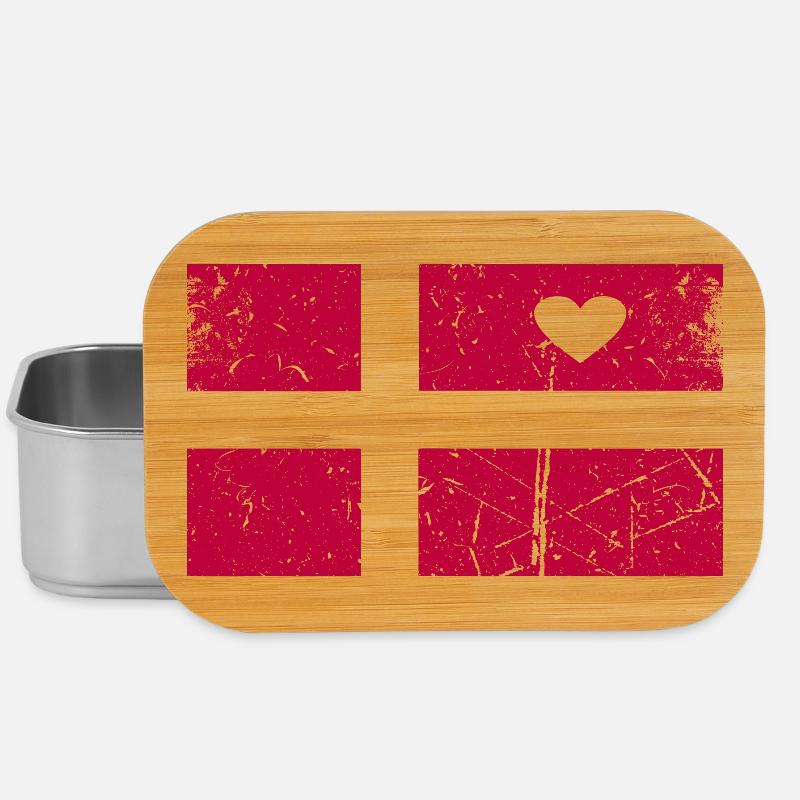 Herzflagge Dänemark Widmung - Lunch Box - Silber