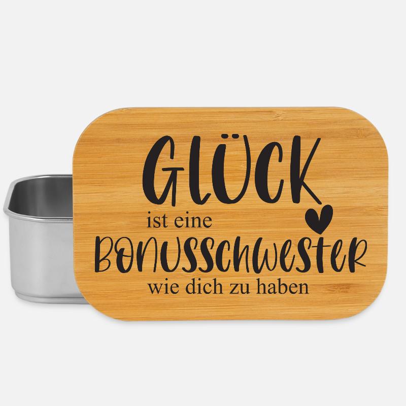 Bonusschwester Glück Geschenk Schwester Danke - Lunch Box - Silber