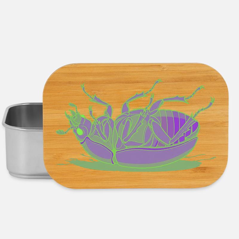 Neon Green Purple Insect - Lunch Box - silver