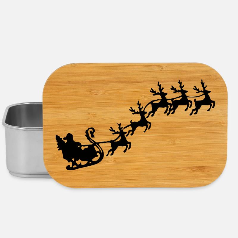 Weihnachtsmann mit Rentierschlitten - Lunch Box - Silber