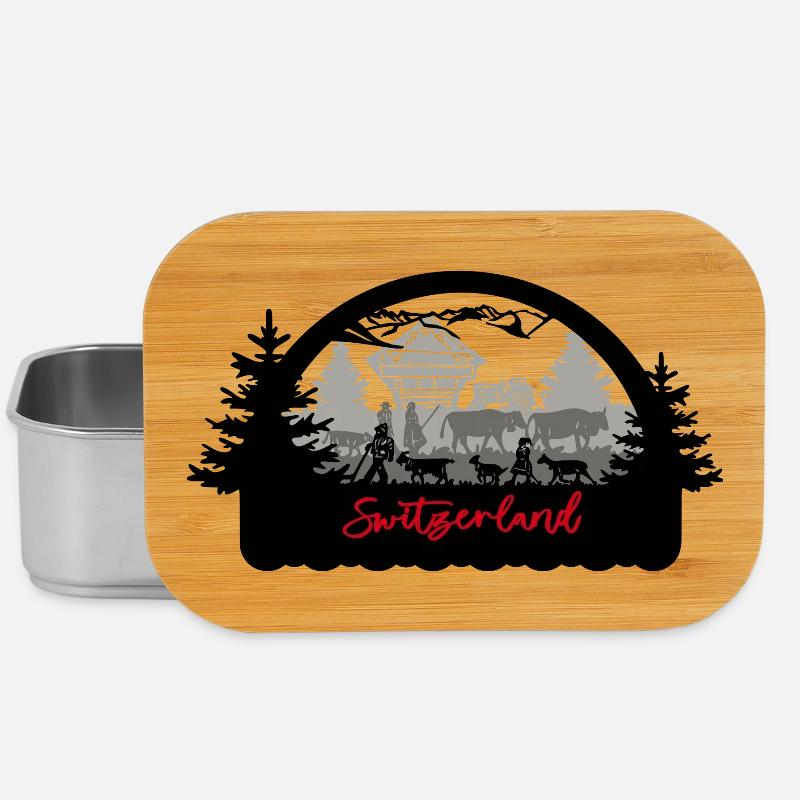 Switzerland Scherenschnitt - Lunch Box - Silber