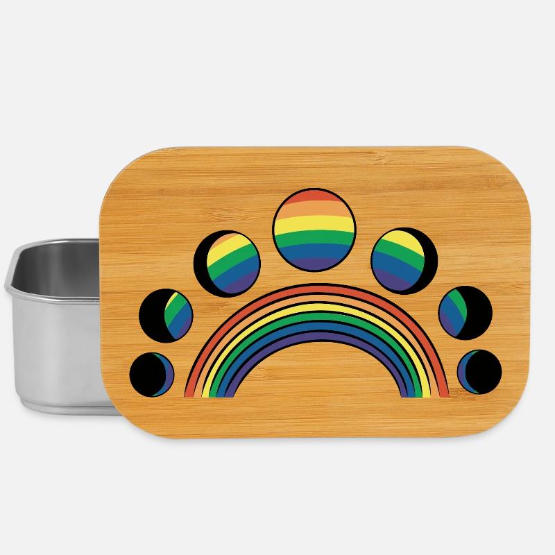 LGBT Mondphasen Monde Regenbogen - Lunch Box - Silber