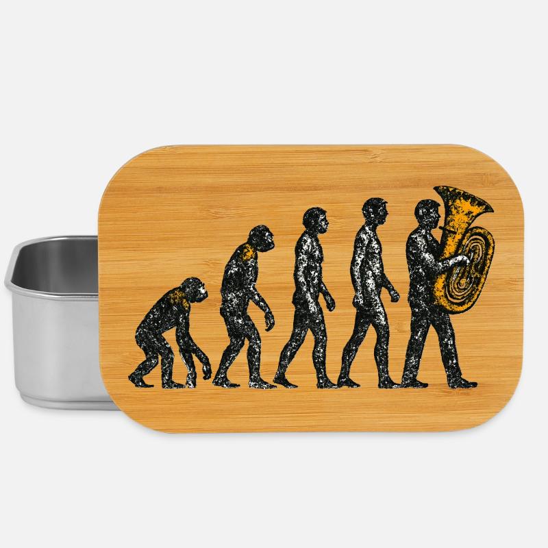 Evolution to Tuba Player Grunge Design - Lunch Box - silver