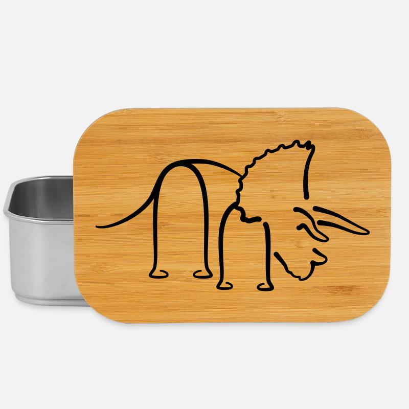 Dinosaurier Triceratops Dino Liniengrafik - Lunch Box - Silber