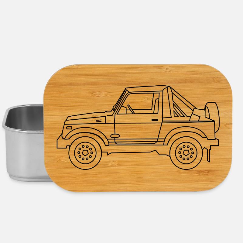 4X4 Auto Umriss - Lunch Box - Silber