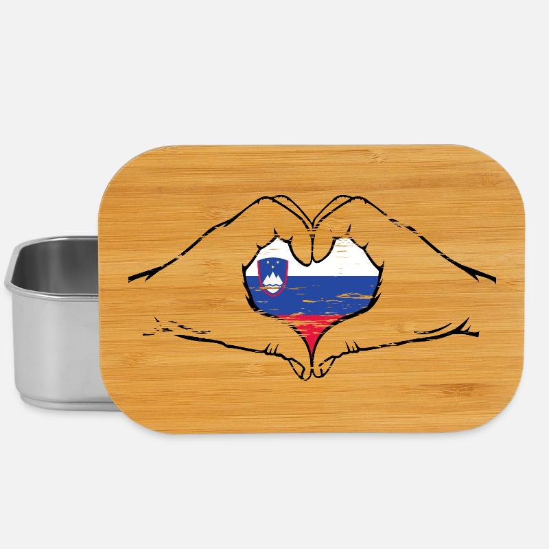 Slowenien Flagge Herzform used - Lunch Box - Silber