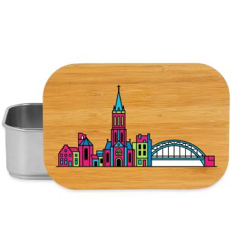 Ligne de la silhouette de la ville de Nimègue Waal Bridge - Boîte à goûter - argent - Devant