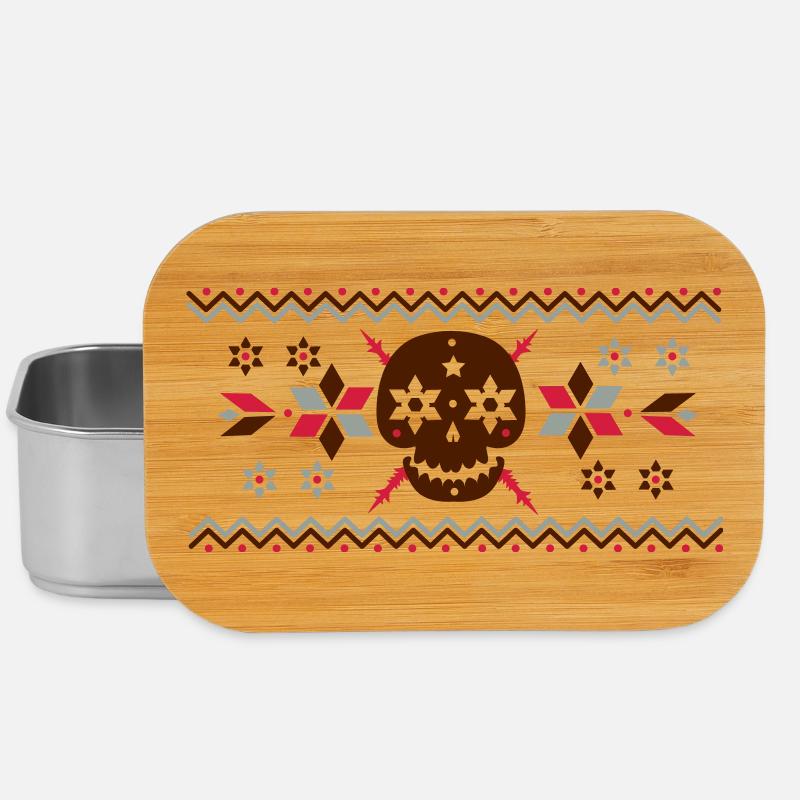 Skull Muster im Norweger Stil - Lunch Box - Silber