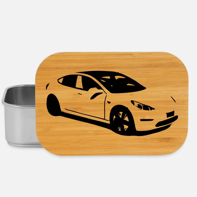 Elektroauto Tesla Model 3 electric car - Lunch Box - Silber