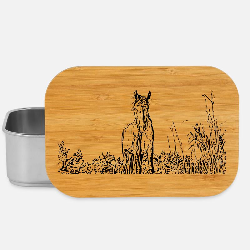 Pferde T-shirt Geschenk Reiter  - Lunch Box - Silber