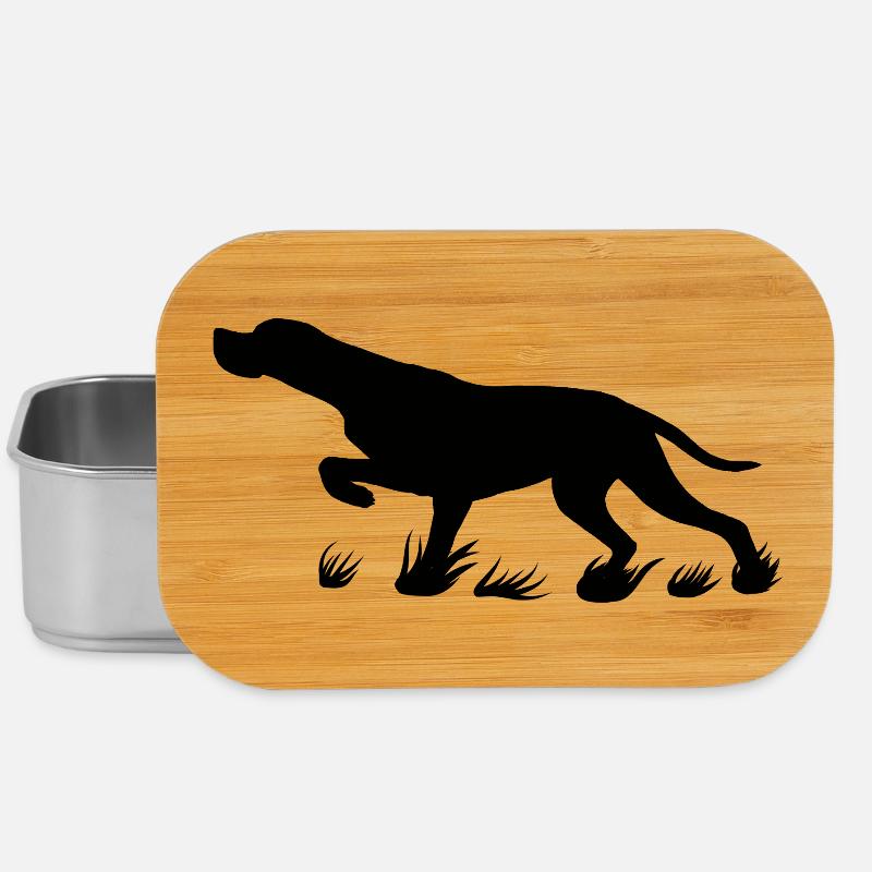 schwarzer Pointer vorstehend - Lunch Box - Silber
