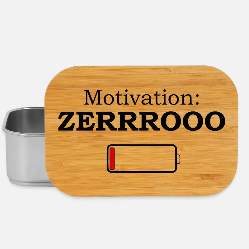Motivation ZERRROOO – Lustiges Meme Design - Lunch Box - Silber