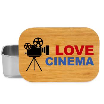 Love Cinema Bold Red Blue Typography - Lunch Box - silver - Front