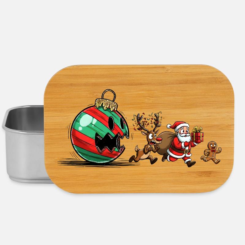 Boule de Noël Drôle avec Santa et Renne - Boîte à goûter - argent