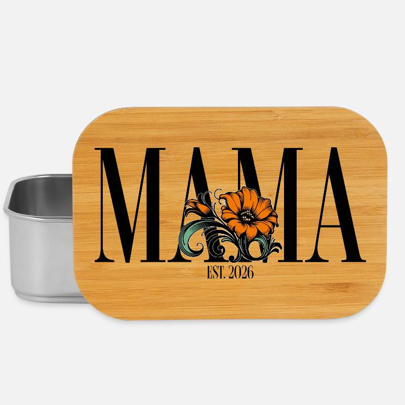 Mama – Florale Vintage Blume Geschenkidee - Lunch Box - Silber