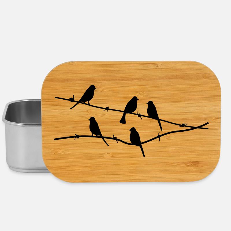 oiseaux - Boîte à goûter - argent
