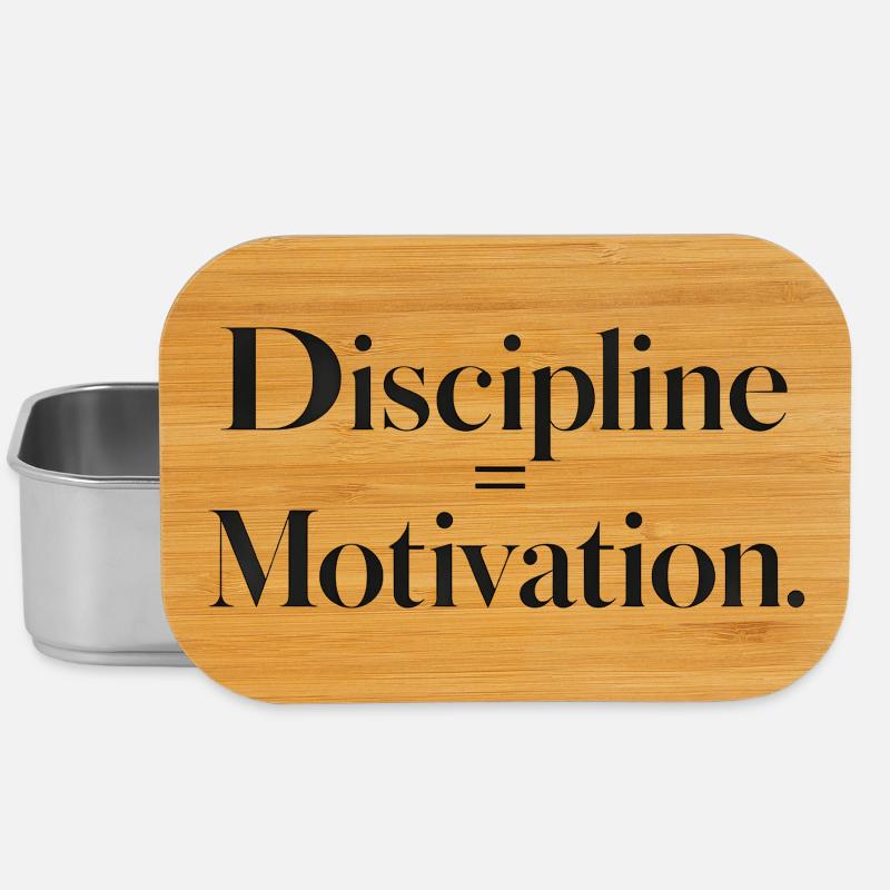 Disziplin Motivation Typografie - Lunch Box - Silber