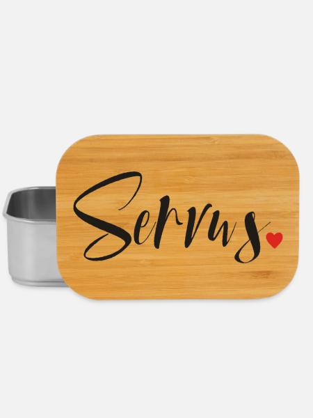 Servus - Hallo und Tschüss - Lunch Box - Silber