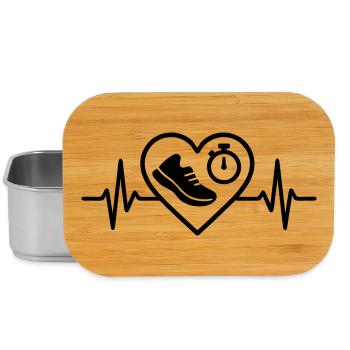Running Heart Shoe Stopwatch Track - Lunch Box - silver - Front