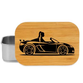 Convertible Car Car Woman - Lunch Box - silver - Front