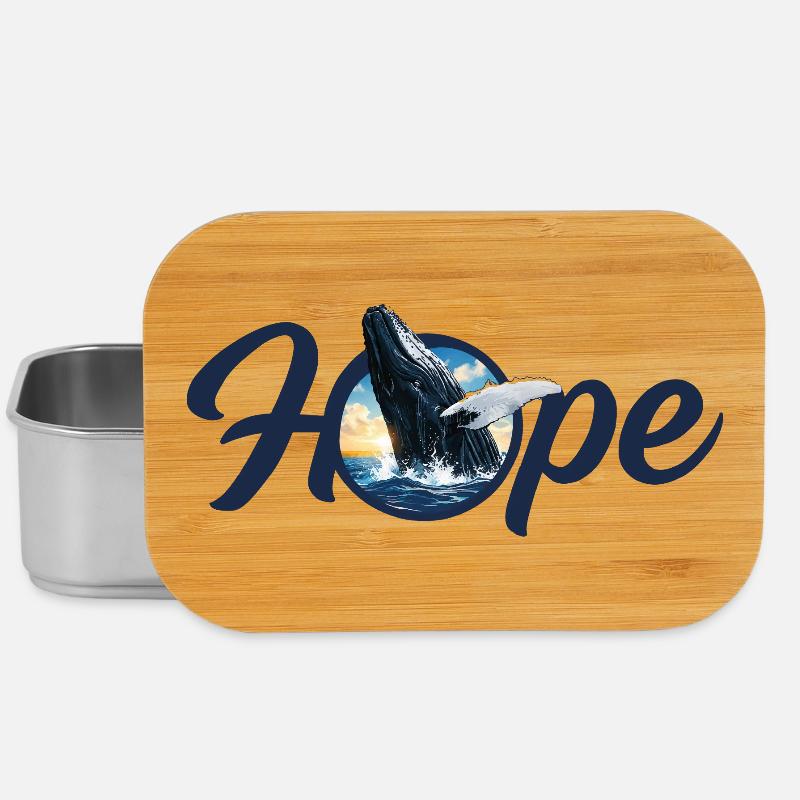 Hope ! Whale - Unforgotten - Lunch Box - silver