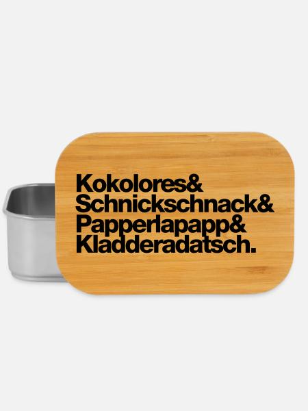 Kokolores Schnickschnack Papperlapapp - Lunch Box - Silber