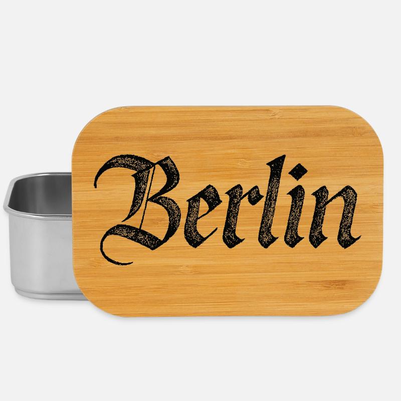 Berlin Gothic Script Vintage Schwarz - Lunch Box - Silber
