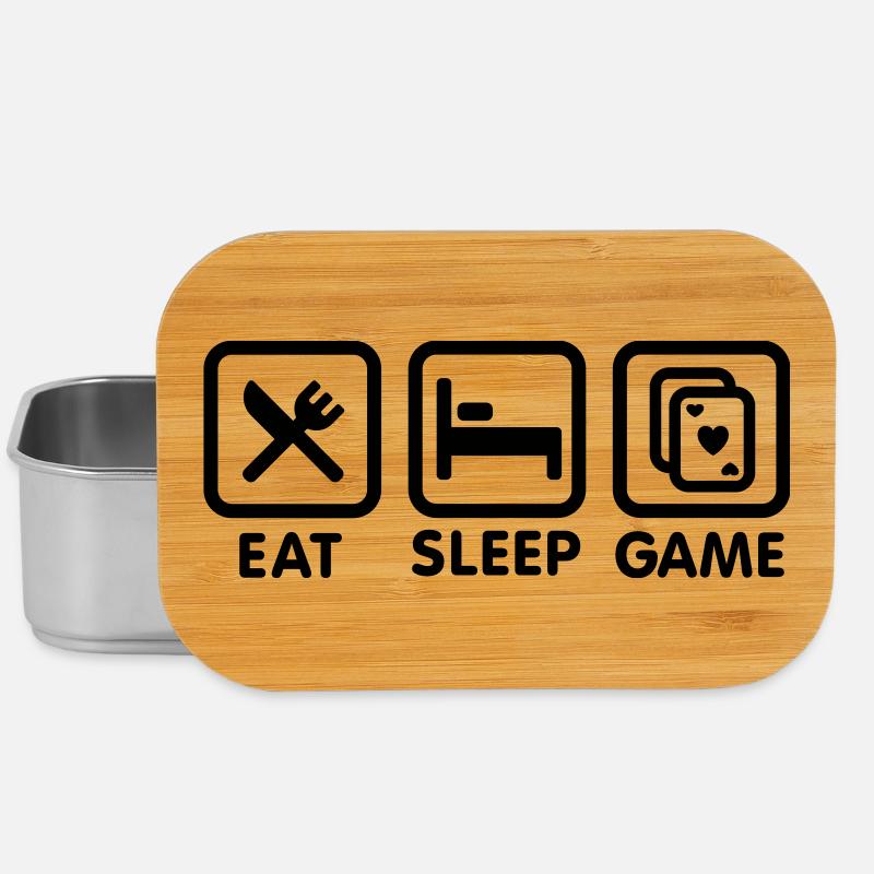 Eat - Sleep - Poker Game - Lunch Box - silver