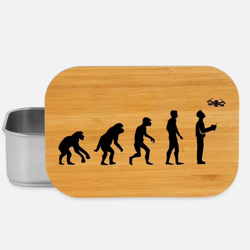 Drohnen Pilot Evolution Entwicklung lustig Design - Lunch Box - Silber
