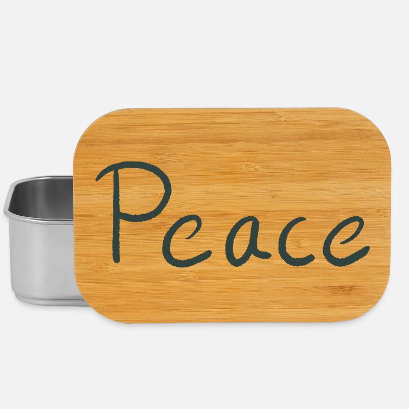 Lettres Peace Hand Vert - Boîte à goûter - argent