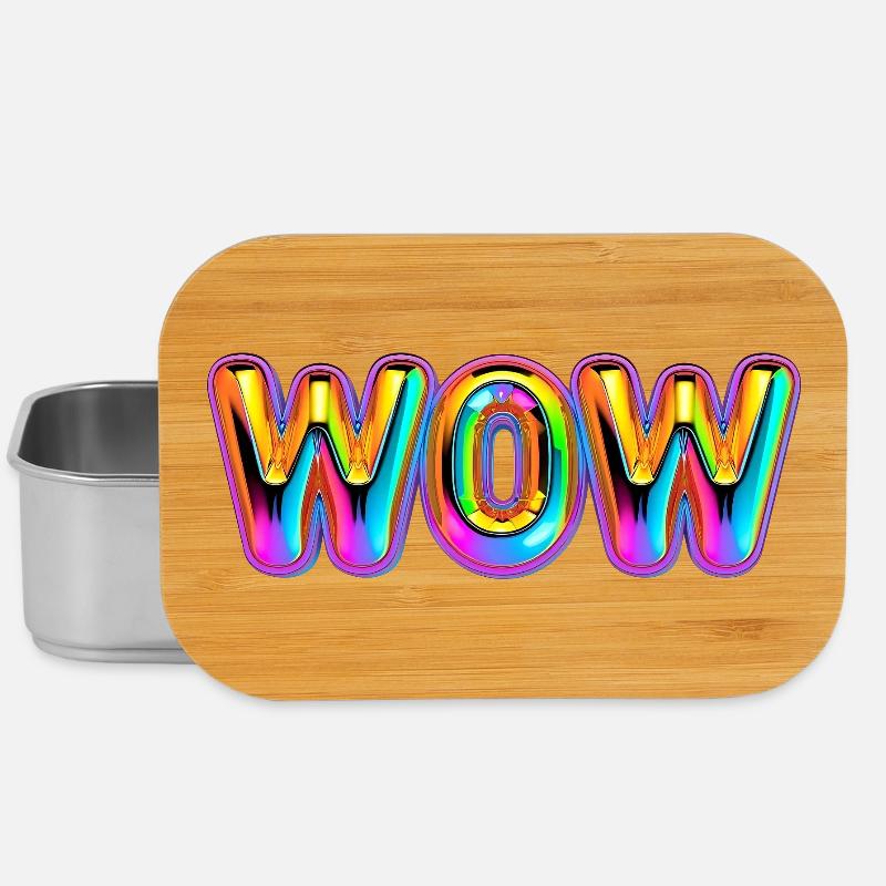 3D WOW Ballon Regenbogen Shirt - Lunch Box - Silber
