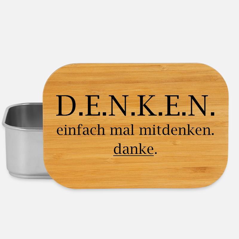 denken! einfach mal mitdenken. danke. - Lunch Box - Silber