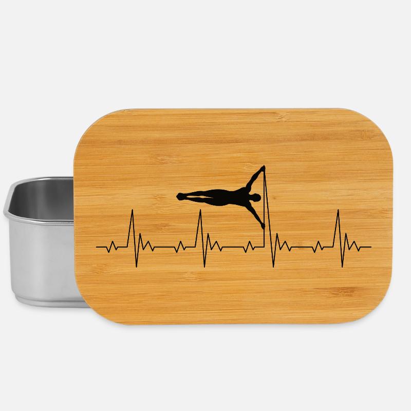 Calisthenics Human Flag Heartbeat Frequency Pulse - Lunch Box - silver