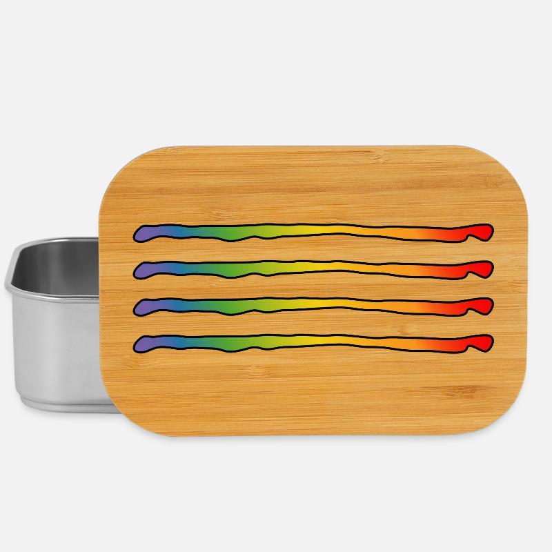 arc-en-ciel lignes lgbtqi queer lgbt csd tshirt - Boîte à goûter - argent