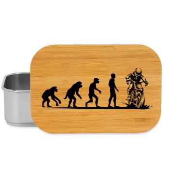 Motorrad Evolution lustig Biker Caferacer Symbol - Lunch Box - Silber - Vorne