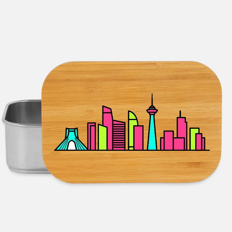 Teheraner Stadtsilhouette Azadi-Turm Moderne Kunst - Lunch Box - Silber