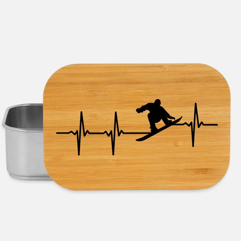 Snowboarder EKG - Lunch Box - Silber