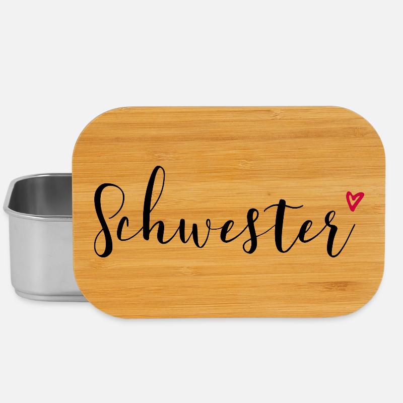 Schwester Herz Geschenkidee - Lunch Box - Silber