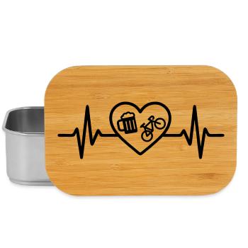 Herz Fahrrad Bier - Lunch Box - Silber - Vorne