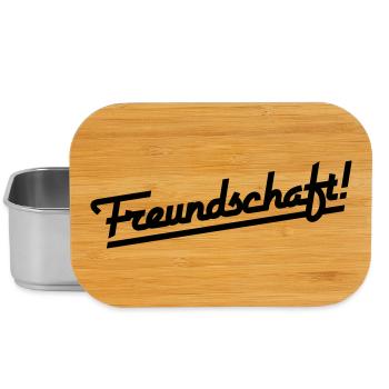 Freundschaft Schriftzug (Farbe änderbar) - Lunch Box - Silber - Vorne