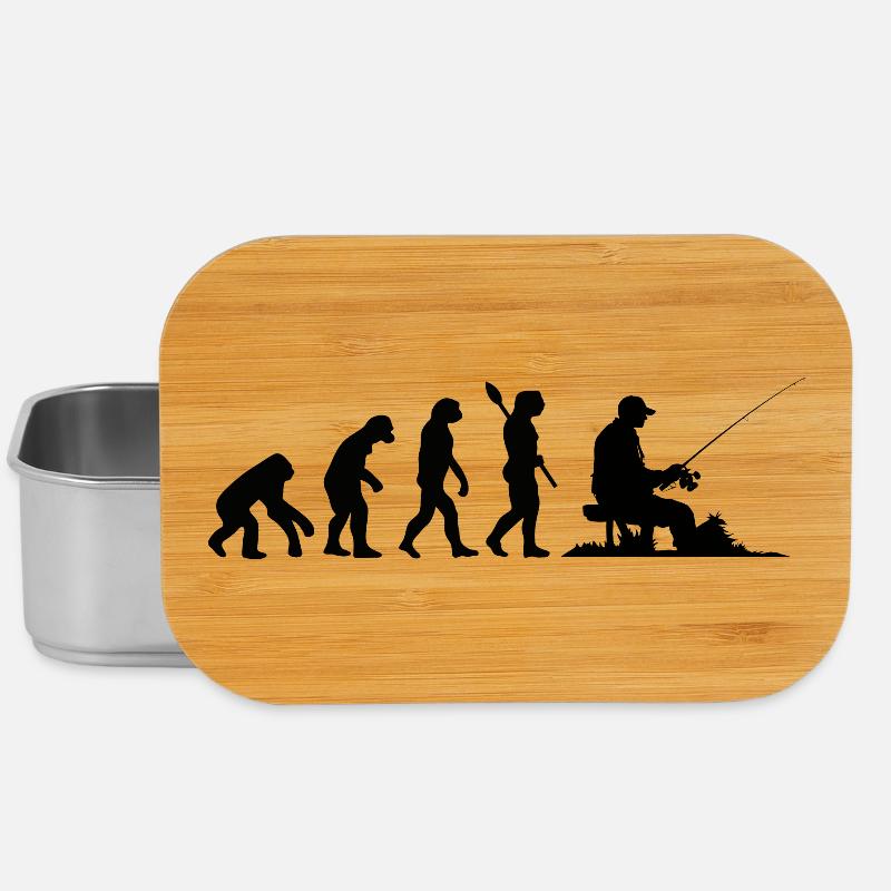 Drôle d’évolution humaine pêcheur amateur de pêche - Boîte à goûter - argent