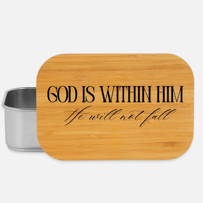 God is within him – Psalm 46:5 Bible Verses - Lunch Box - silver
