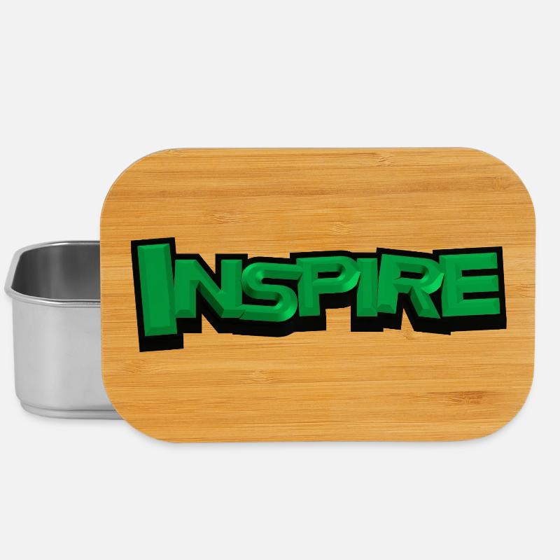 INSPIRE – Modern 3D Typography Design - Lunch Box - silver