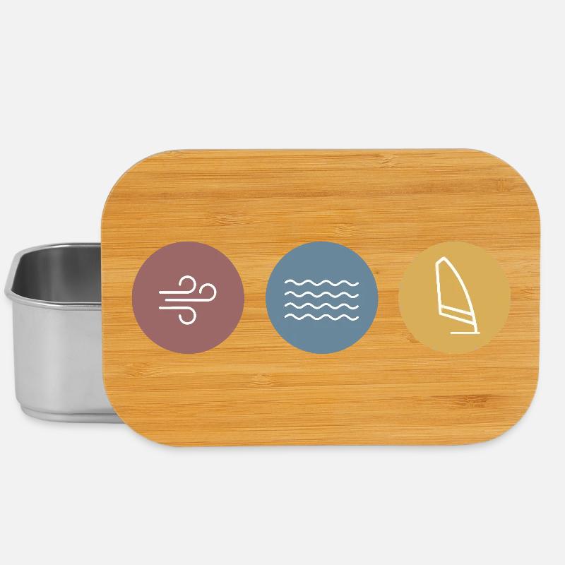 Bunte Icons Windsurfen - Lunch Box - Silber