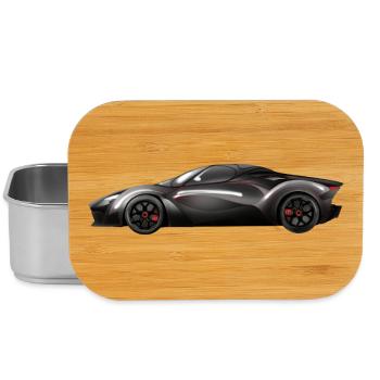 Glossy black supercar design - Lunch Box - silver - Front