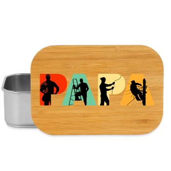 Papa Électricien Sparky Silhouette rétro - Boîte à goûter - argent - Devant