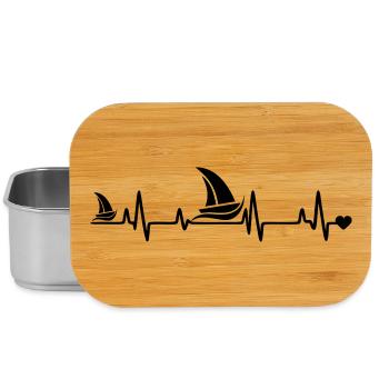 Segelboot  herz - Lunch Box - Silber - Vorne